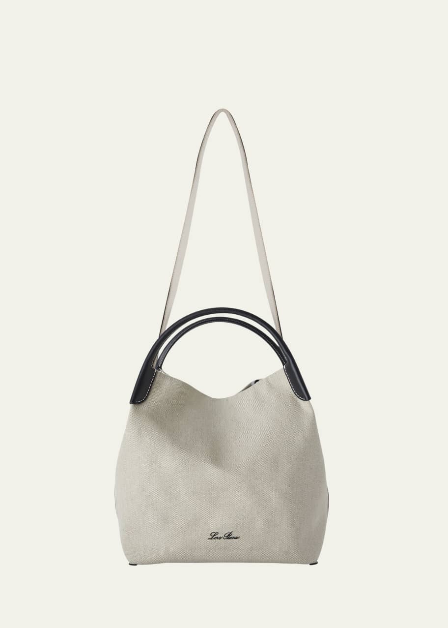 Image 1 of 1: Large Bale Canvas & Leather Shoulder Bag