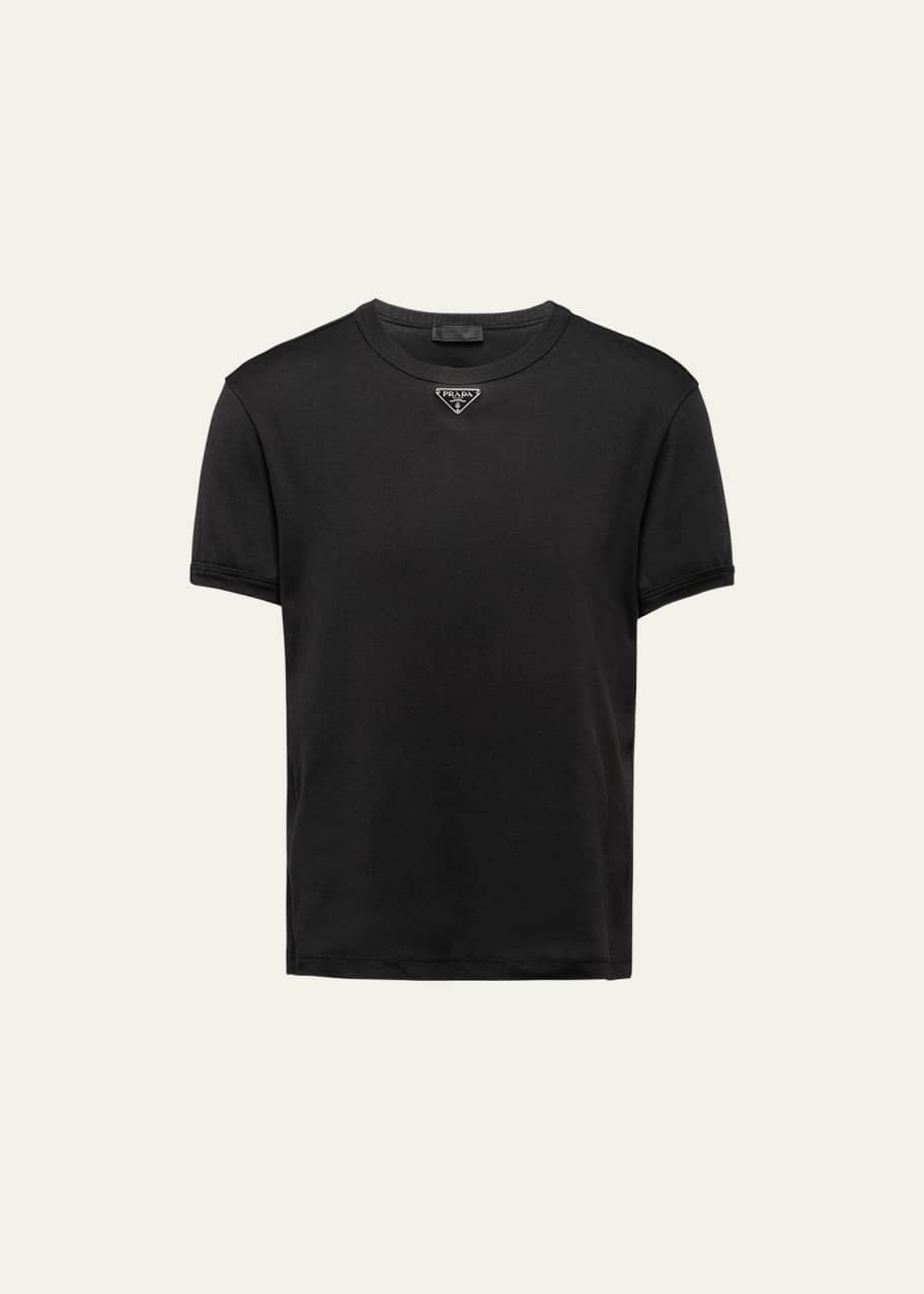 Men's T-Shirt with Enameled Triangle Logo