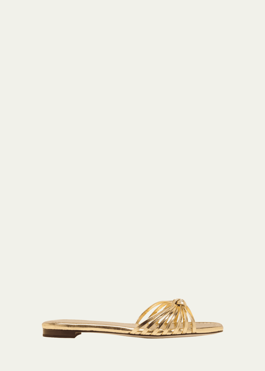 Image 1 of 1: Izzie Leather Knot Flat Sandals