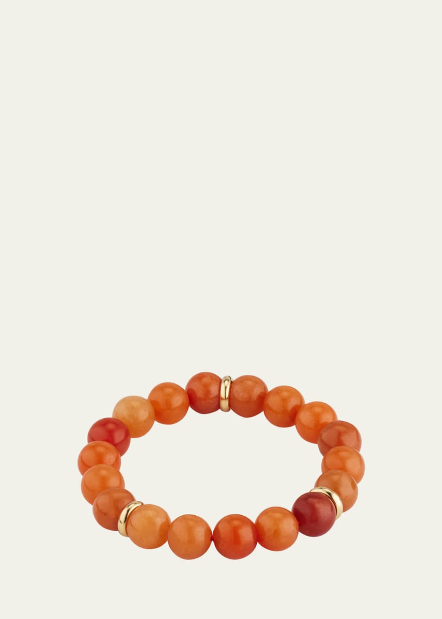 Image 1 of 1: Arizona Carnelian 14K Gold Station Bracelet