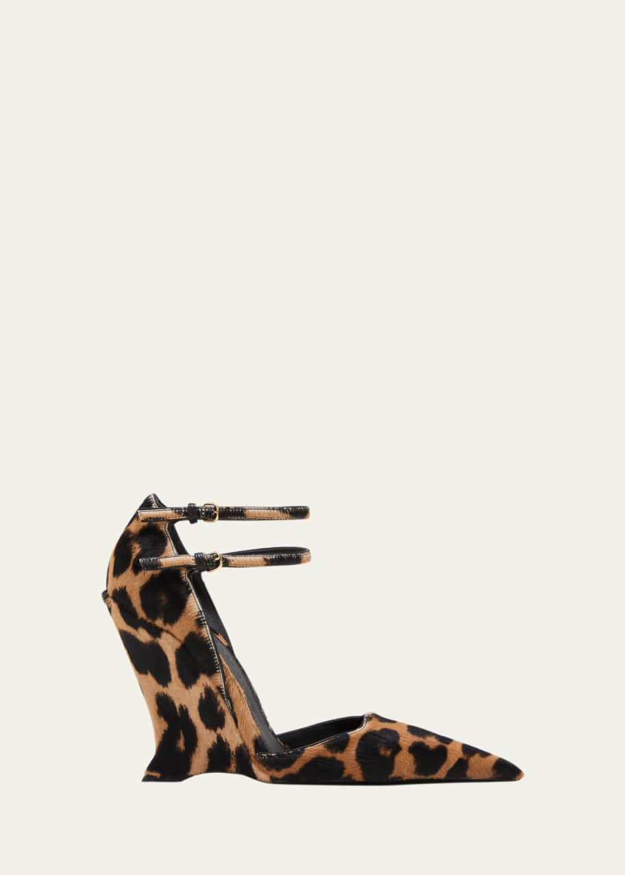 Ferragamo Vidya Leopard-Print Leather Wedge Pumps - Bergdorf Goodman