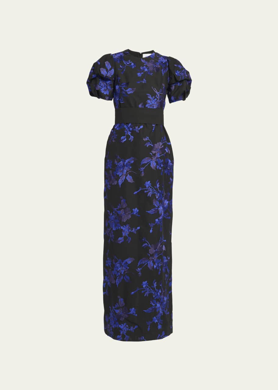 erdem embroidered dress Embroidered Jacquard Flared Midi Dress, IVORY / 8 main image 1