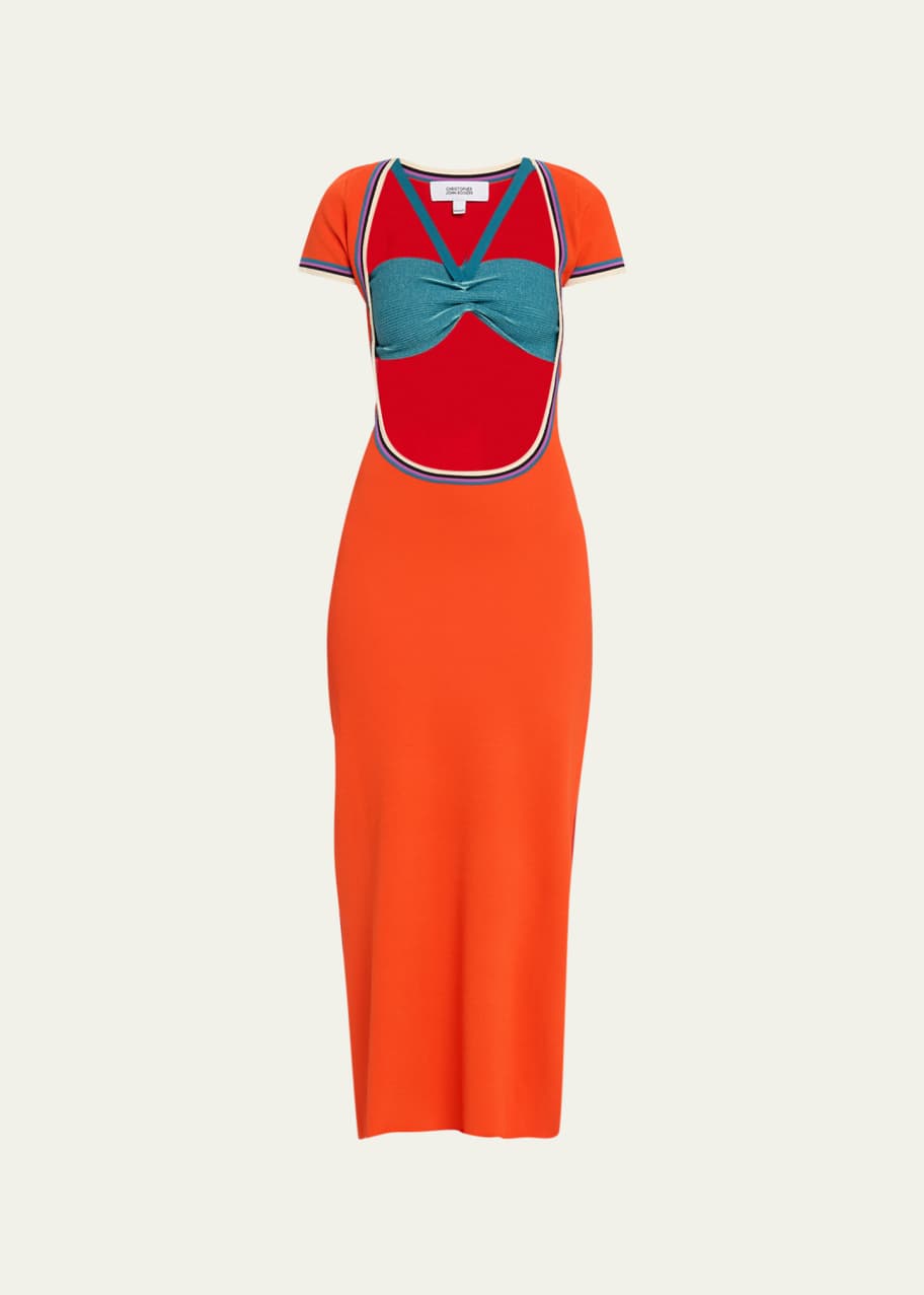 CHRISTOPHER JOHN ROGERS Underbust Knit Cutout Dress with Bandeau - Bergdorf  Goodman