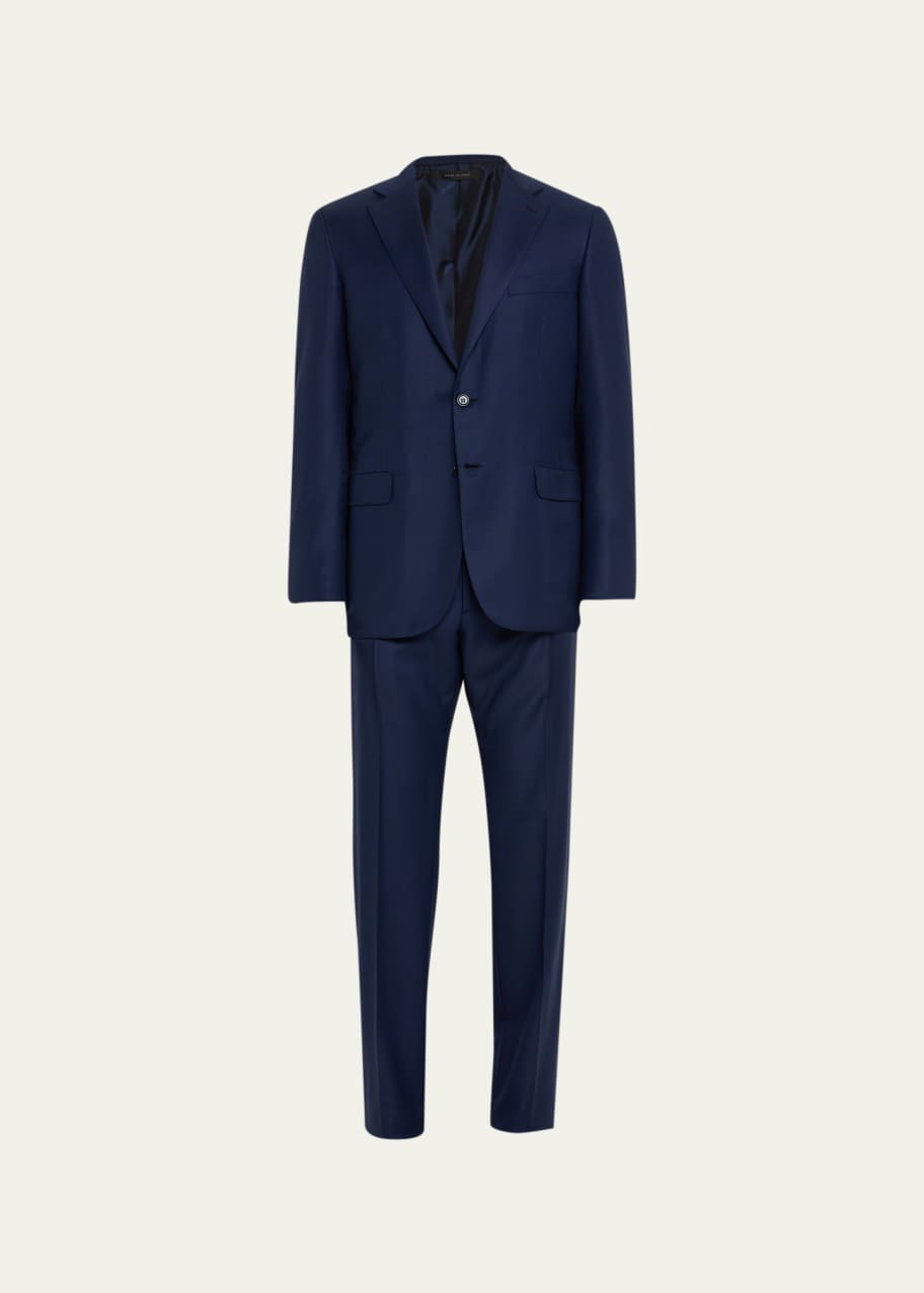 Image 1 of 1: Men's Textured Solid Two-Piece Suit, Bright Navy