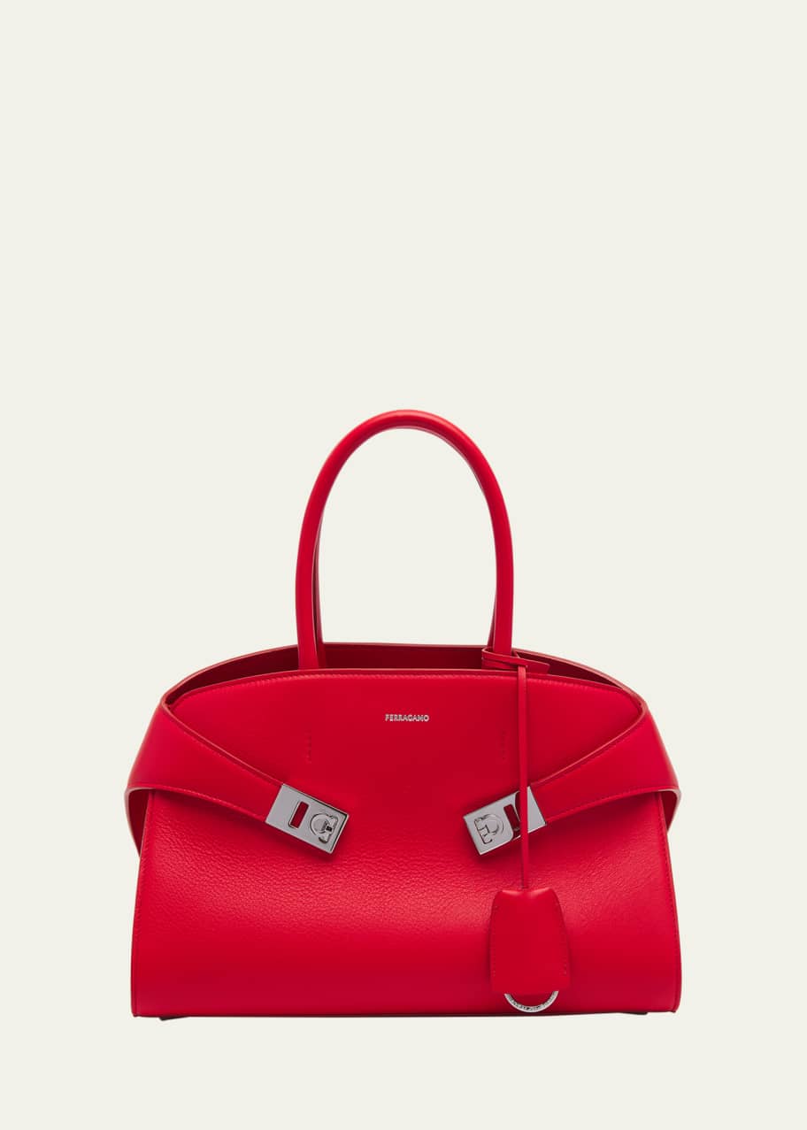 Image 1 of 1: Hug Small Leather Top-Handle Bag