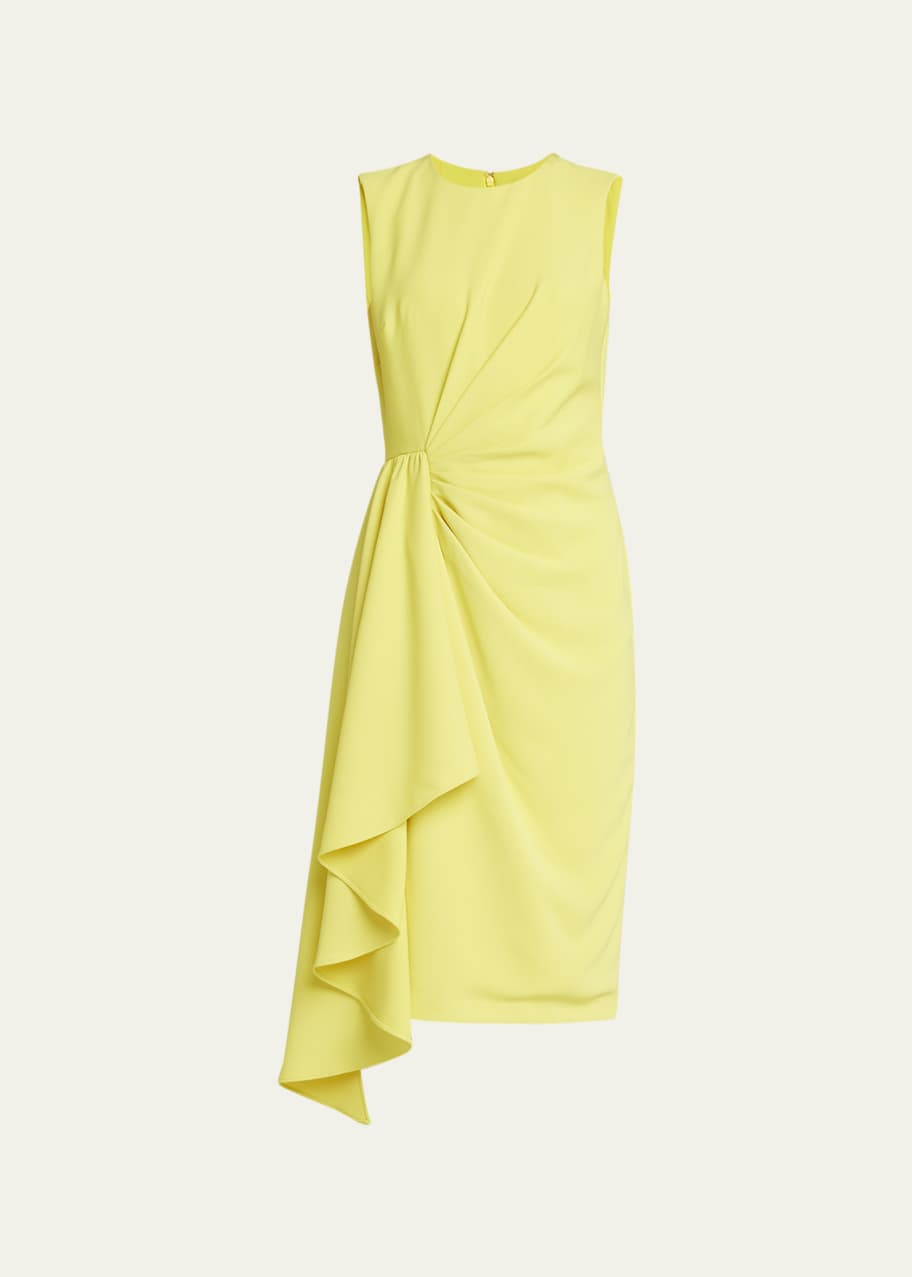 Badgley Mischka Collection Pleated Sleeveless Draped Midi Dress - Bergdorf  Goodman