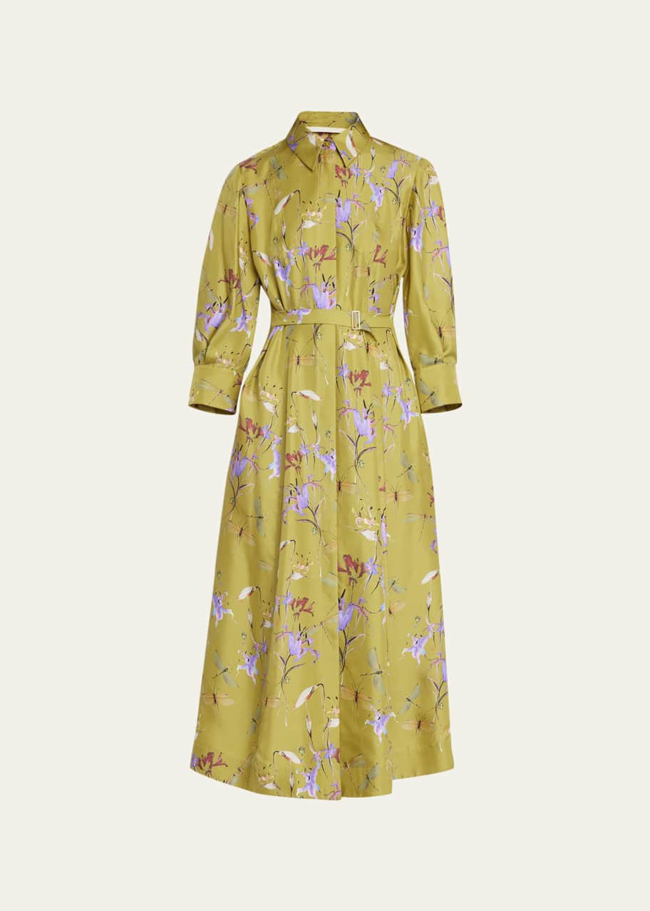 Jason Wu Collection Floral Silk Elbow Sleeve Midi Shirtdress Bergdorf Goodman
