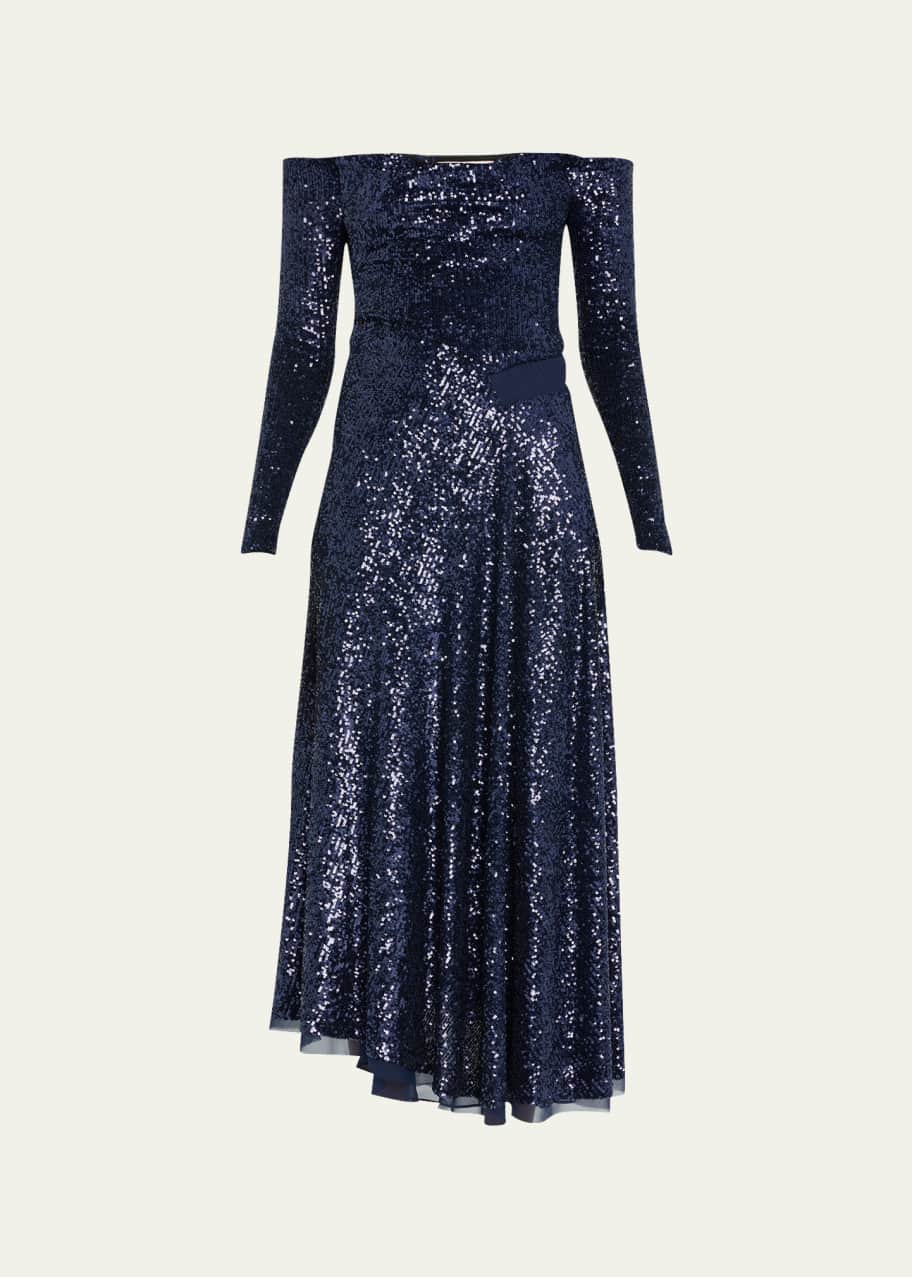 Sequin Off Shoulder Cocktail Dress