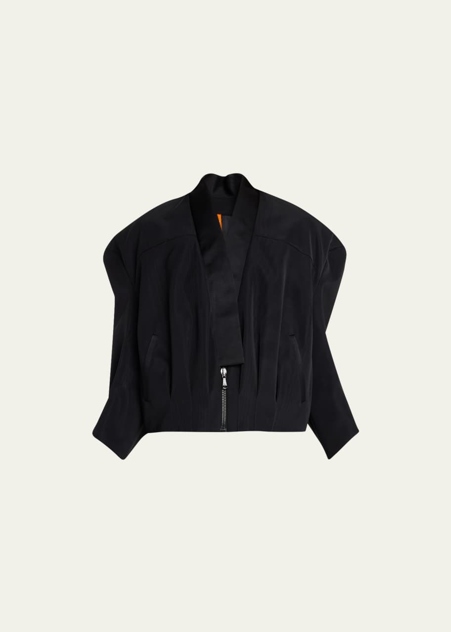 Image 1 of 1: Sculpted Back Bomber Jacket