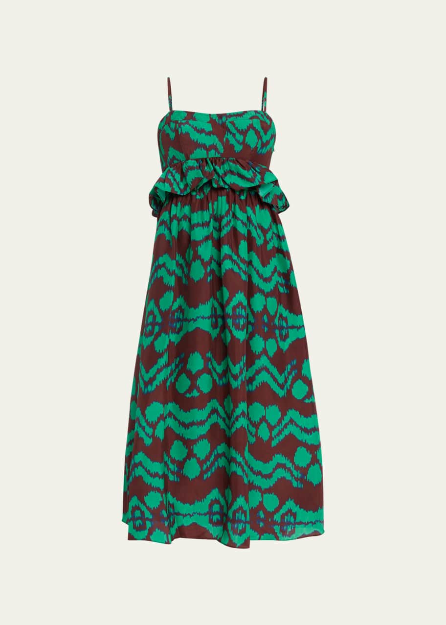 Ulla Johnson Amaliya Tie-Back Sleeveless Silk Taffeta Midi Dress - Bergdorf  Goodman
