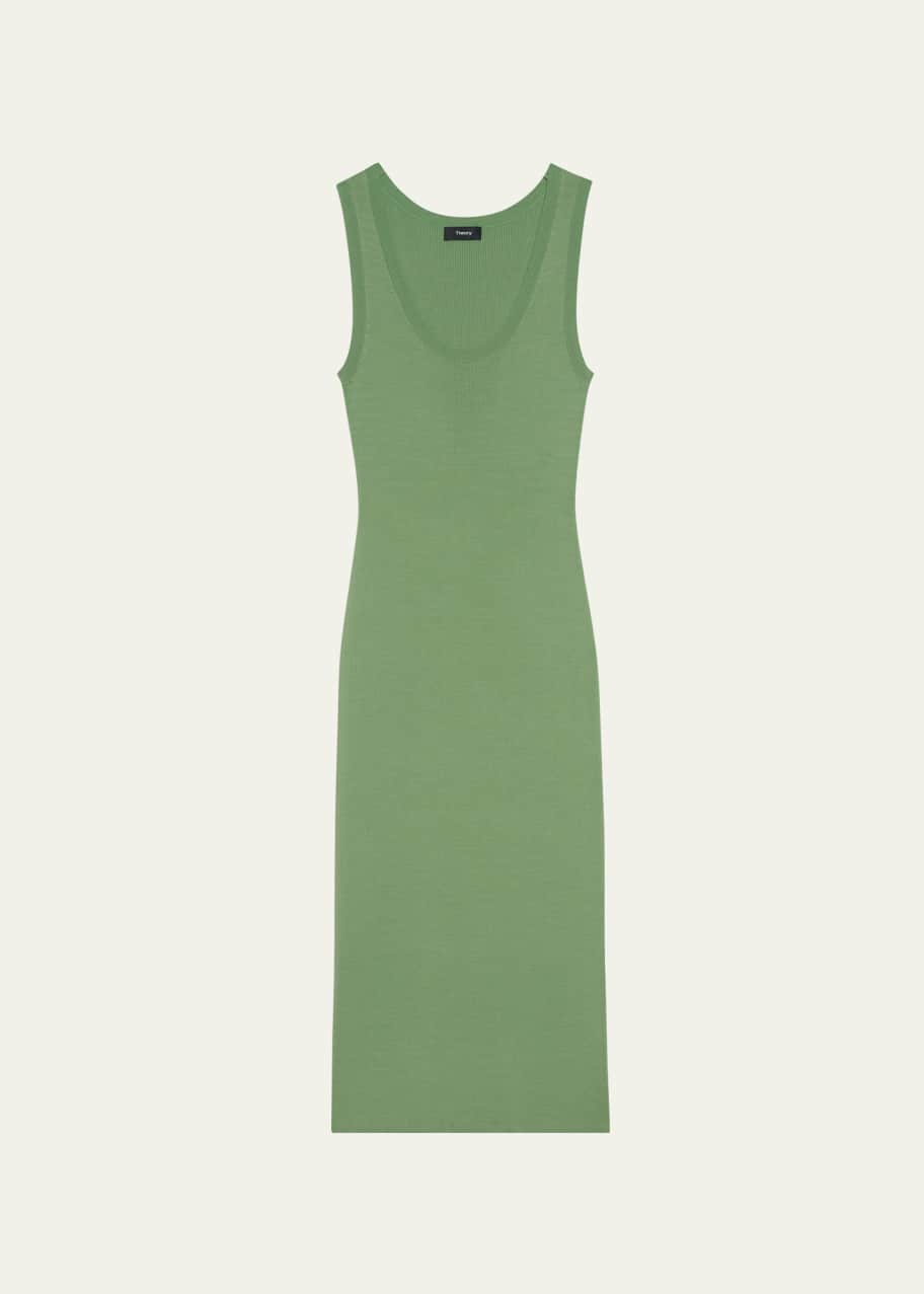 Theory Sleeveless RibKnit Tank Midi Dress Bergdorf Goodman