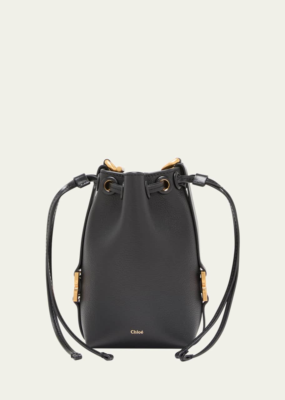 Image 1 of 1: Marcie Micro Bucket Bag in Leather with Chain Strap