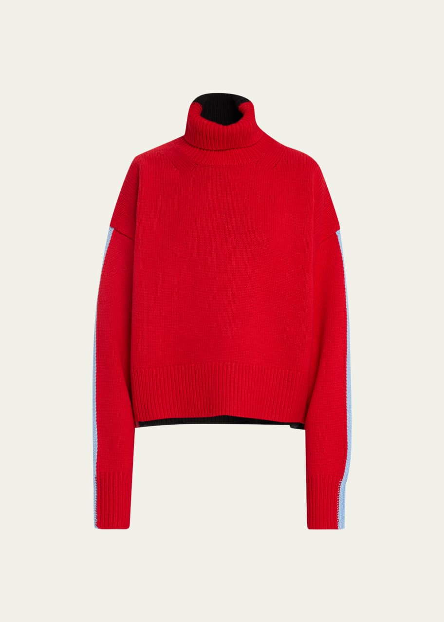 Image 1 of 1: Wolfgang Colorblock Wool Turtleneck