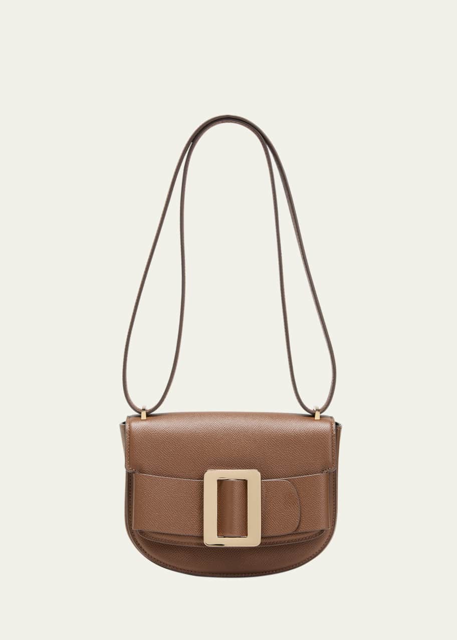 Buckle Saddle Leather Crossbody Bag
