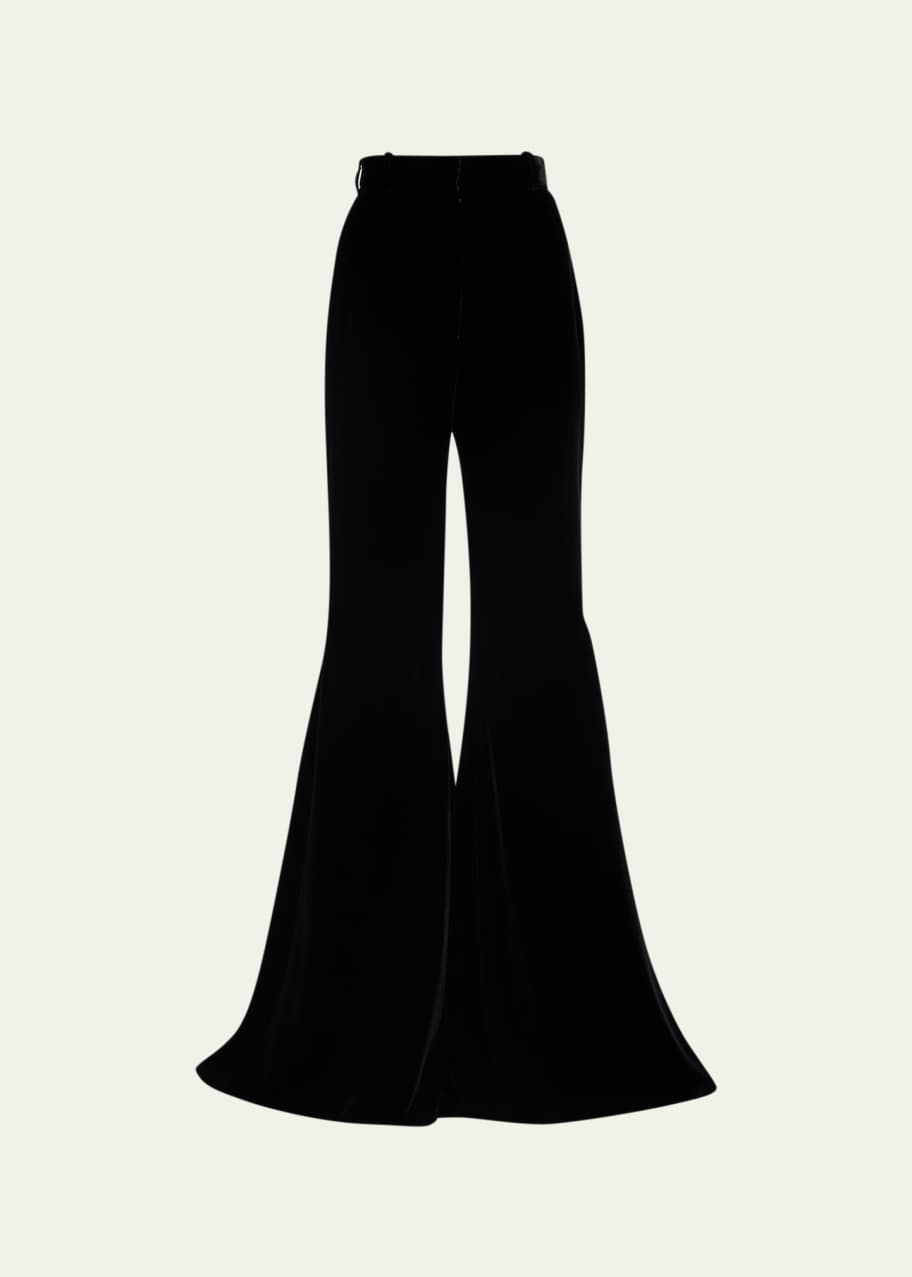 Nina Ricci Velvet Extended Flare Pants - Bergdorf Goodman