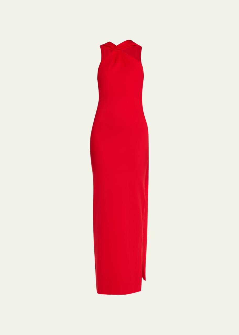 Roland Mouret Asymmetric Halter Cady Column Maxi Dress - Bergdorf Goodman