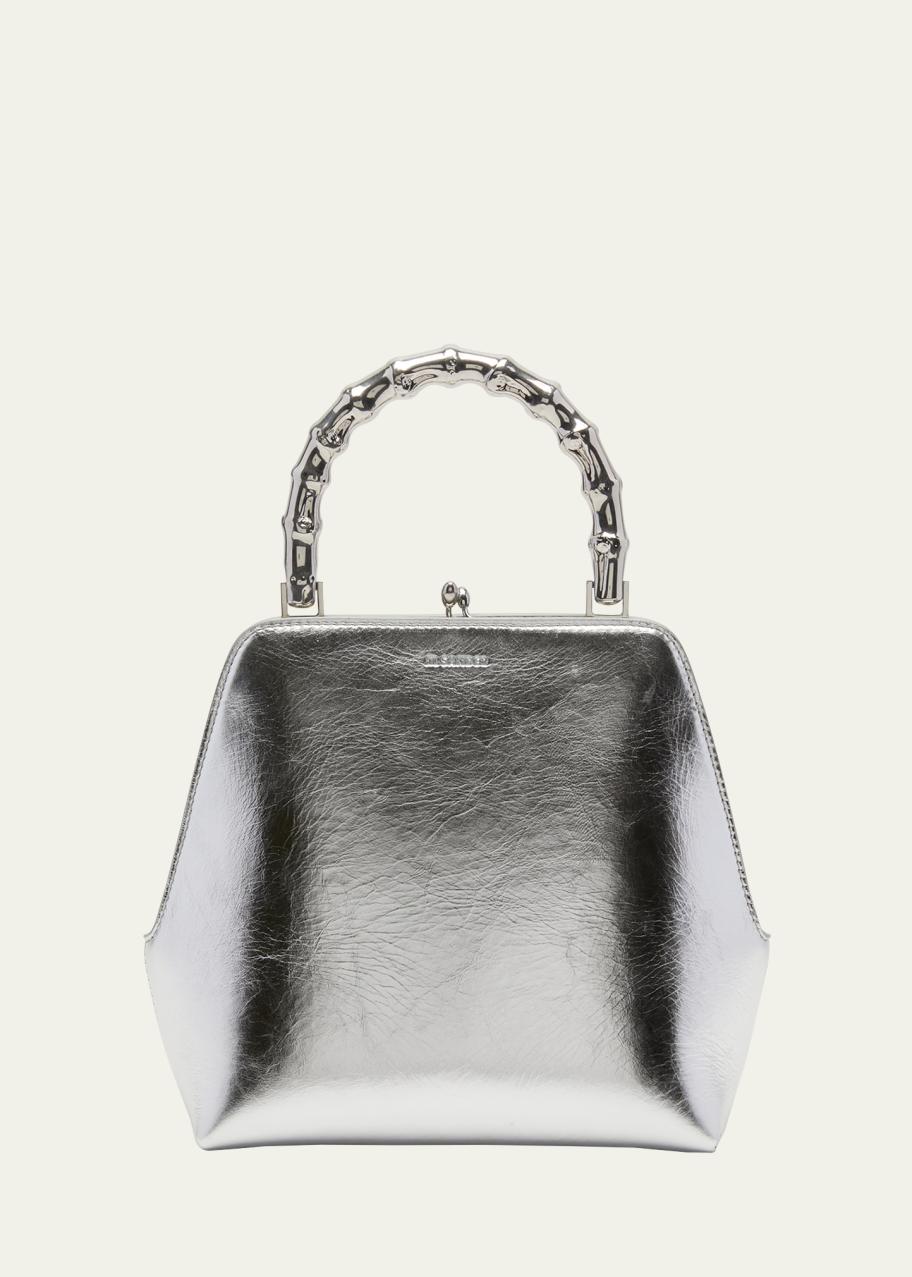 纏め売り シルバー 約406グラム Jil Sander Goji Small Metallic Leather Top-Handle Bag - Bergdorf