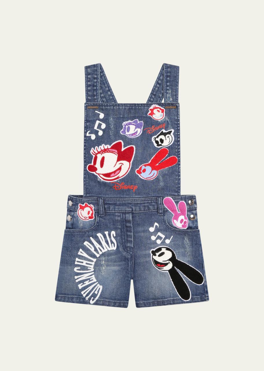 Givenchy Girl's x Disney Short Denim Overalls, Size 6-14 - Bergdorf Goodman