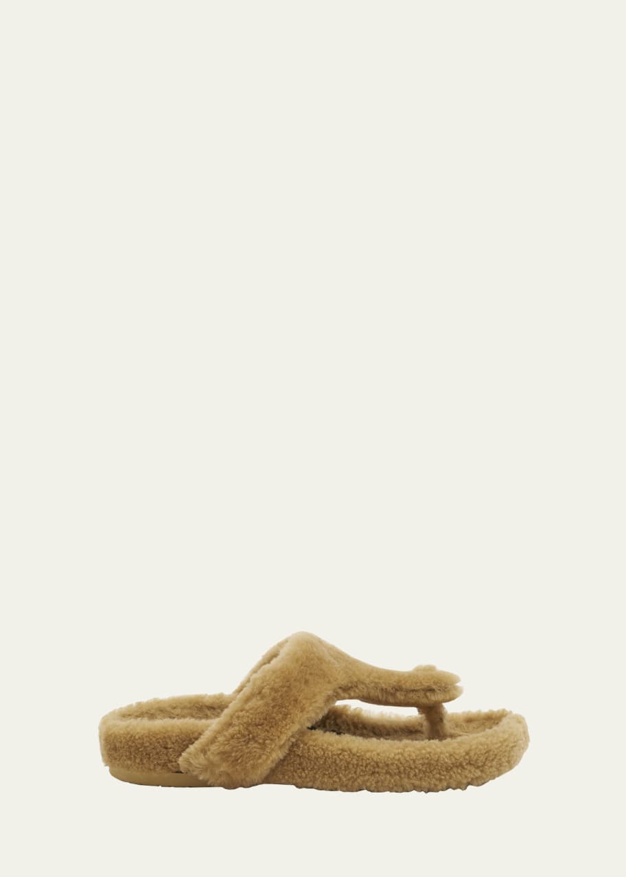 Shearling thong slippers hotsell