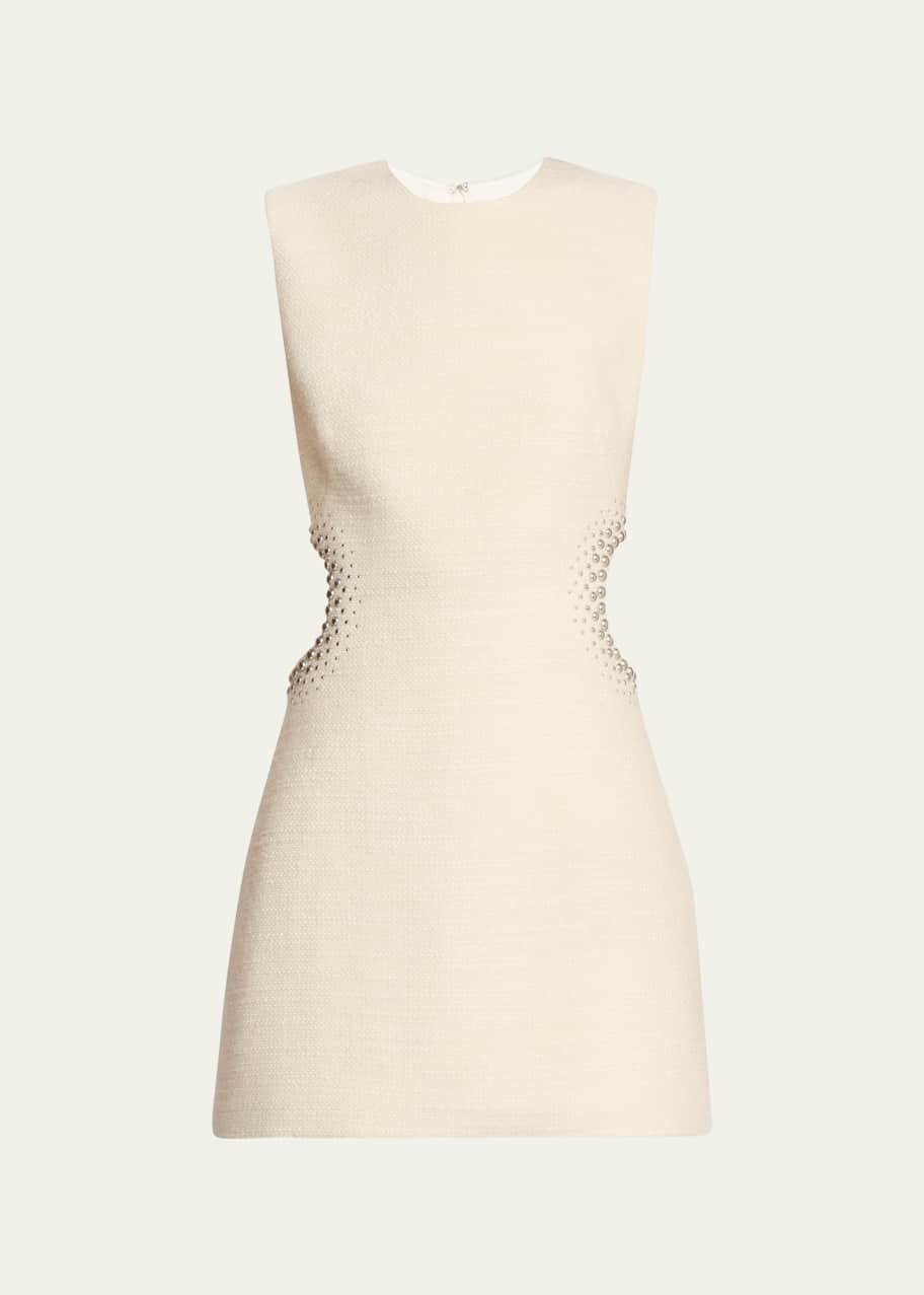navy blue dress for baby girl Embellished V-Neck A-Line Mini Dress in Silver - 2 main image 1