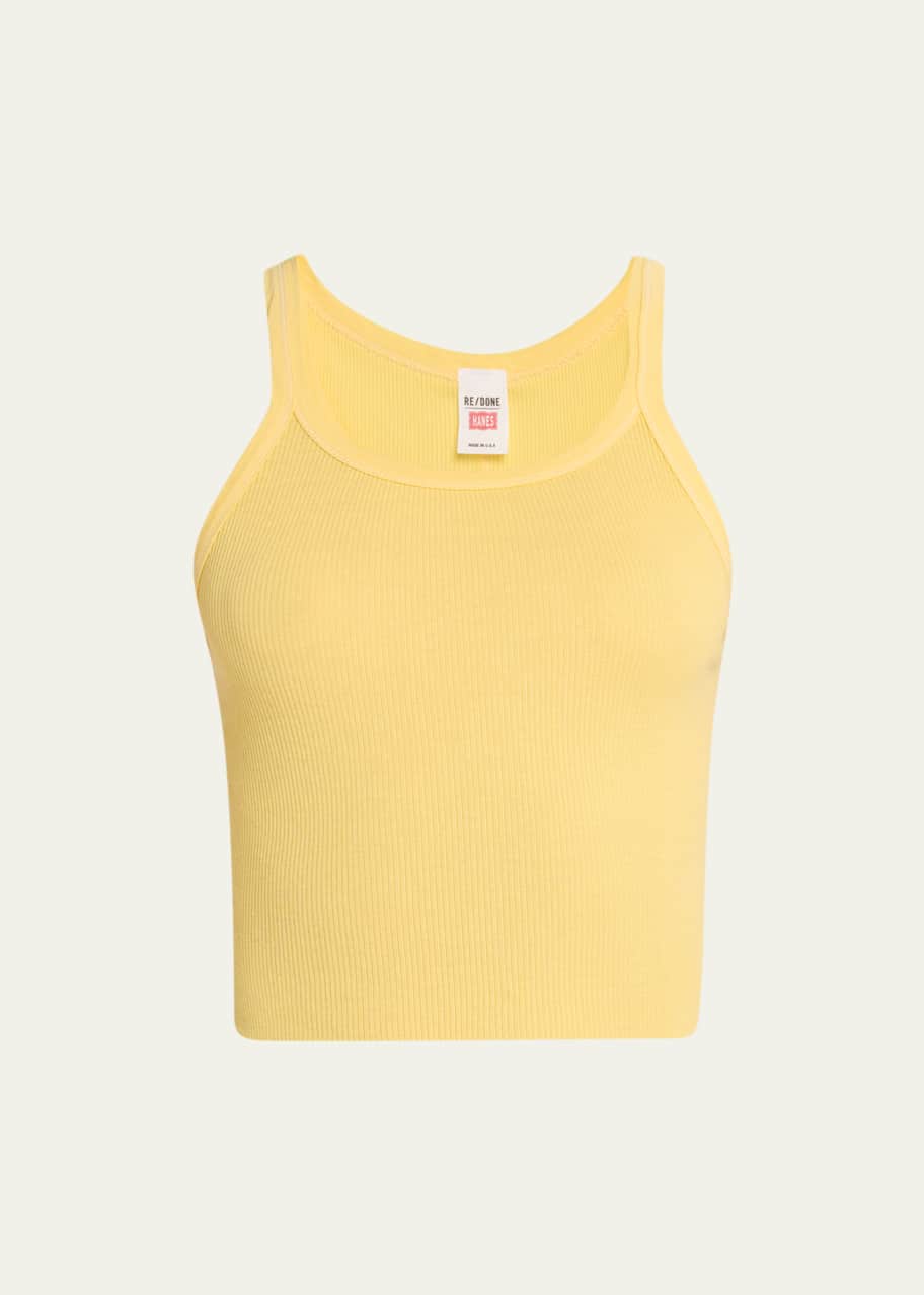 Image 1 of 1: Cropped Rib-Knit Tank Top