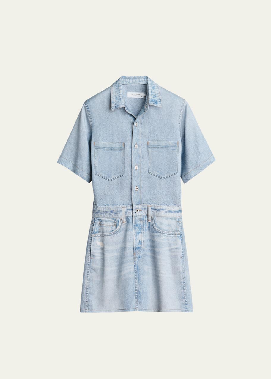 Rag & Bone Miramar Short-Sleeve Mini Shirtdress - Bergdorf Goodman