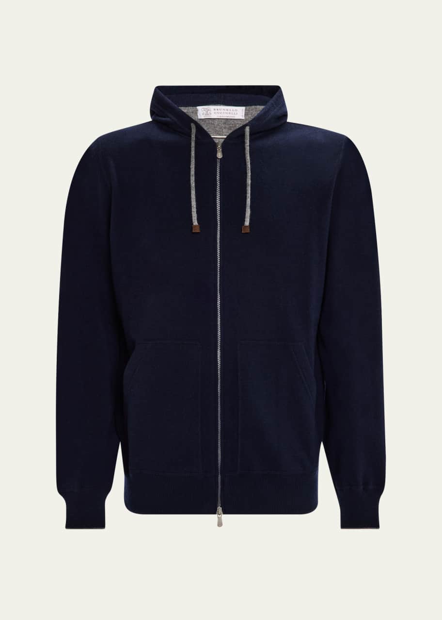 Image 1 of 1: Men's Cashmere Full-Zip Hoodie