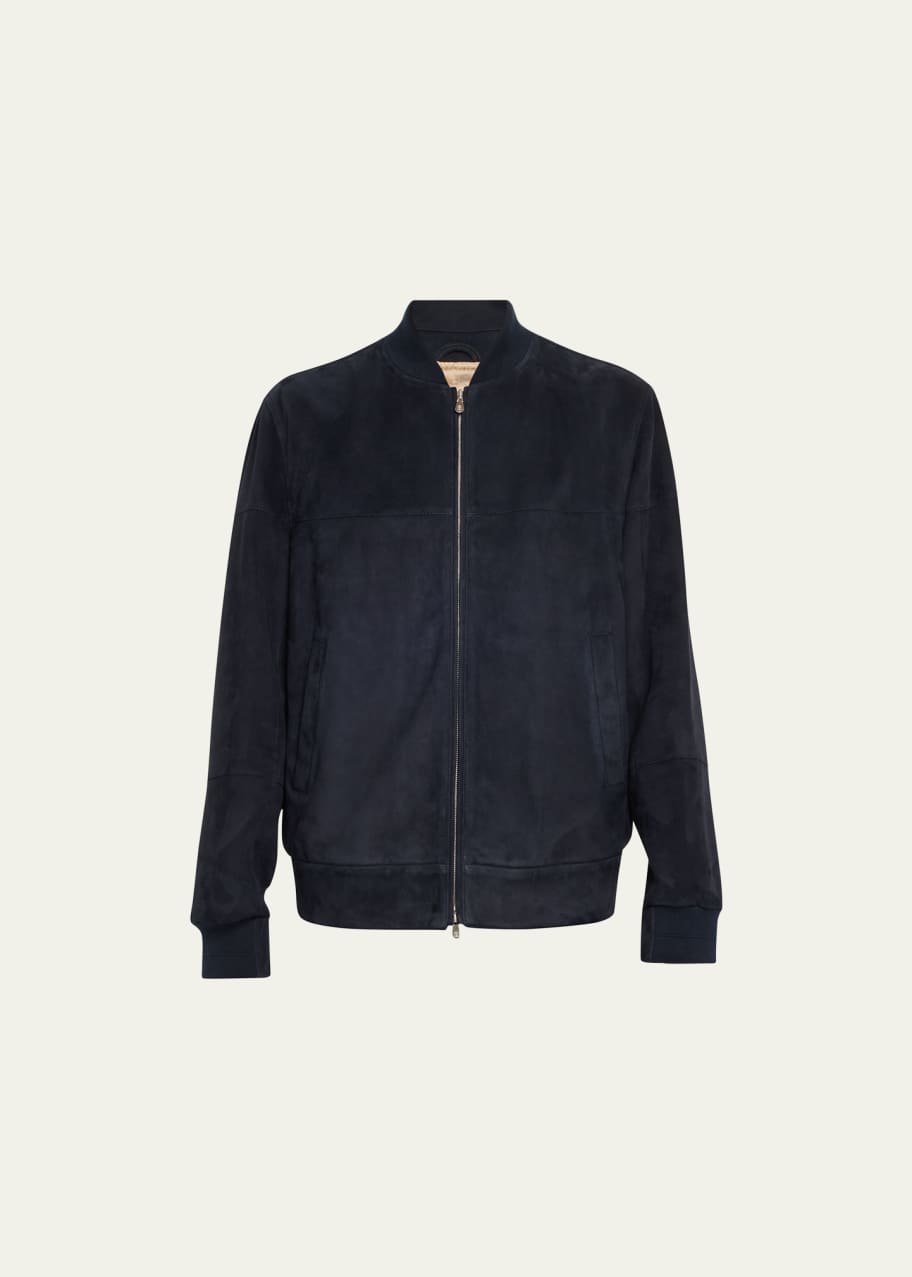 Men s Suede Bomber Jacket