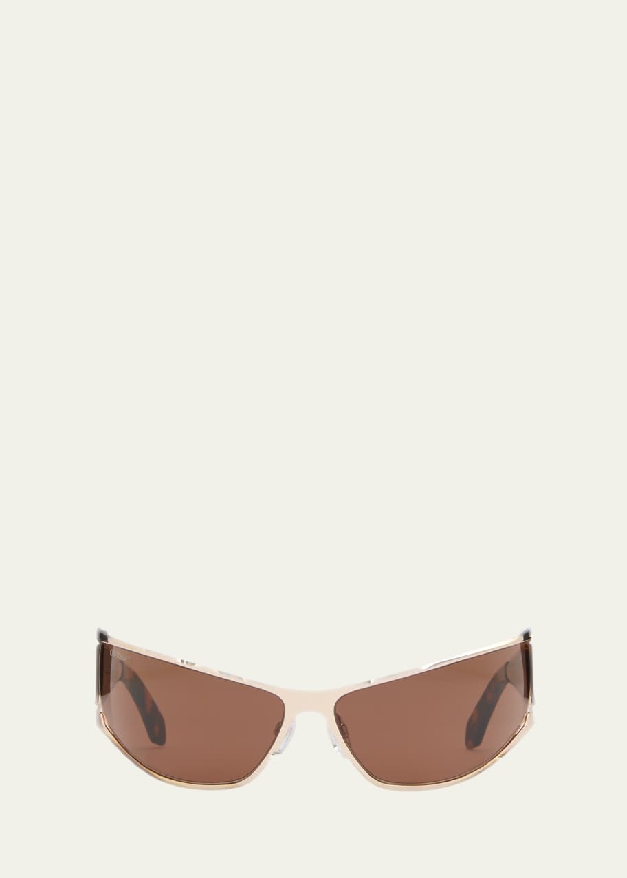 Image 1 of 1: Luna Mixed-Media Wrap Sunglasses
