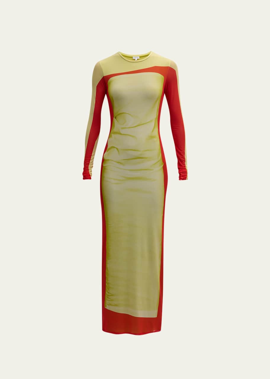 chinese dress ladies Loewe Women's Ribbed Bodycon Maxi Dress - Navy Blue