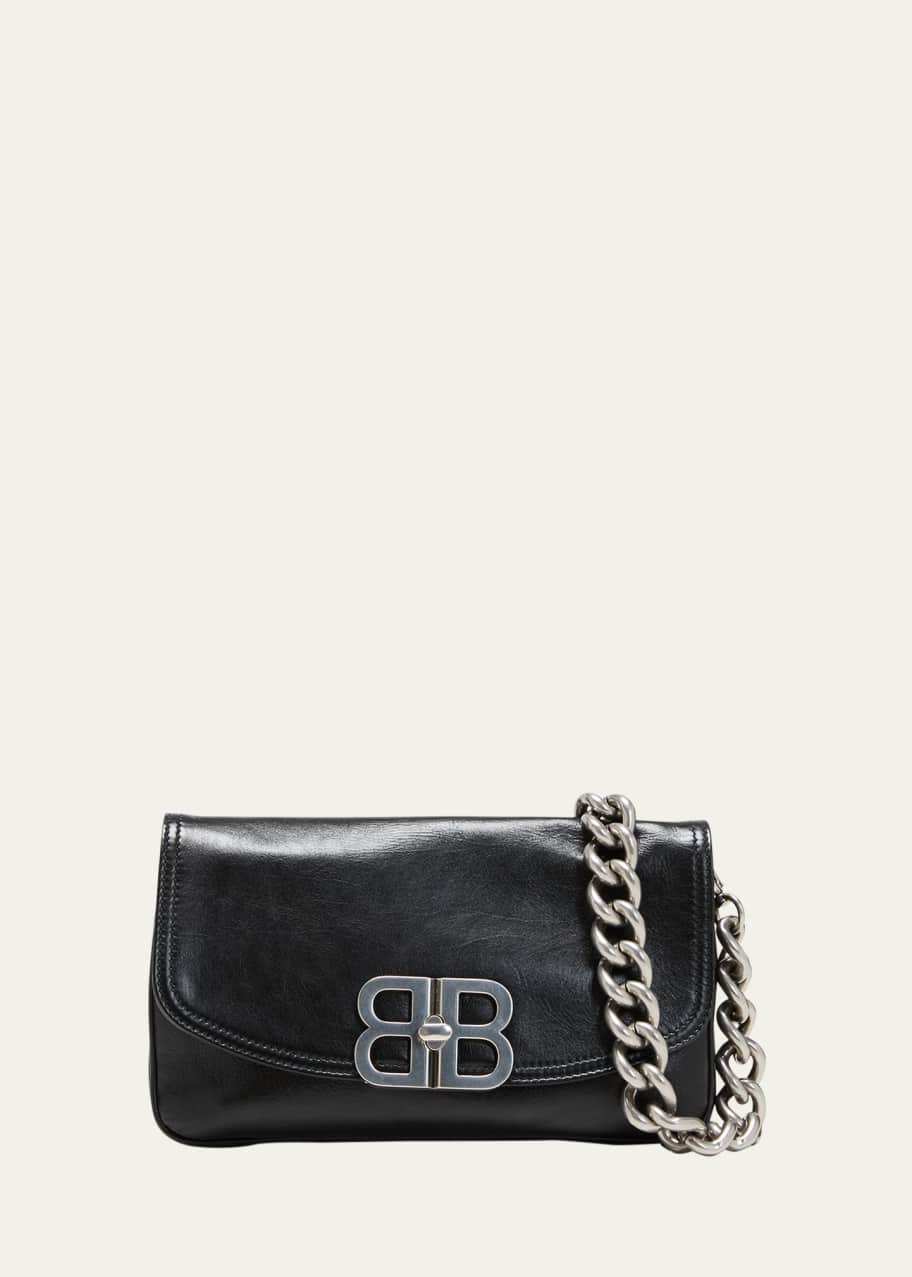 Image 1 of 1: Small Napa Leather Chain Shoulder Bag