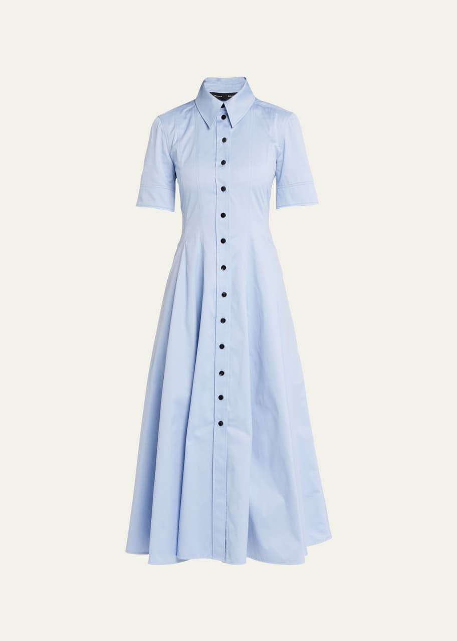 Proenza Schouler Cotton Button-Front Pleated Shirtdress - Bergdorf Goodman