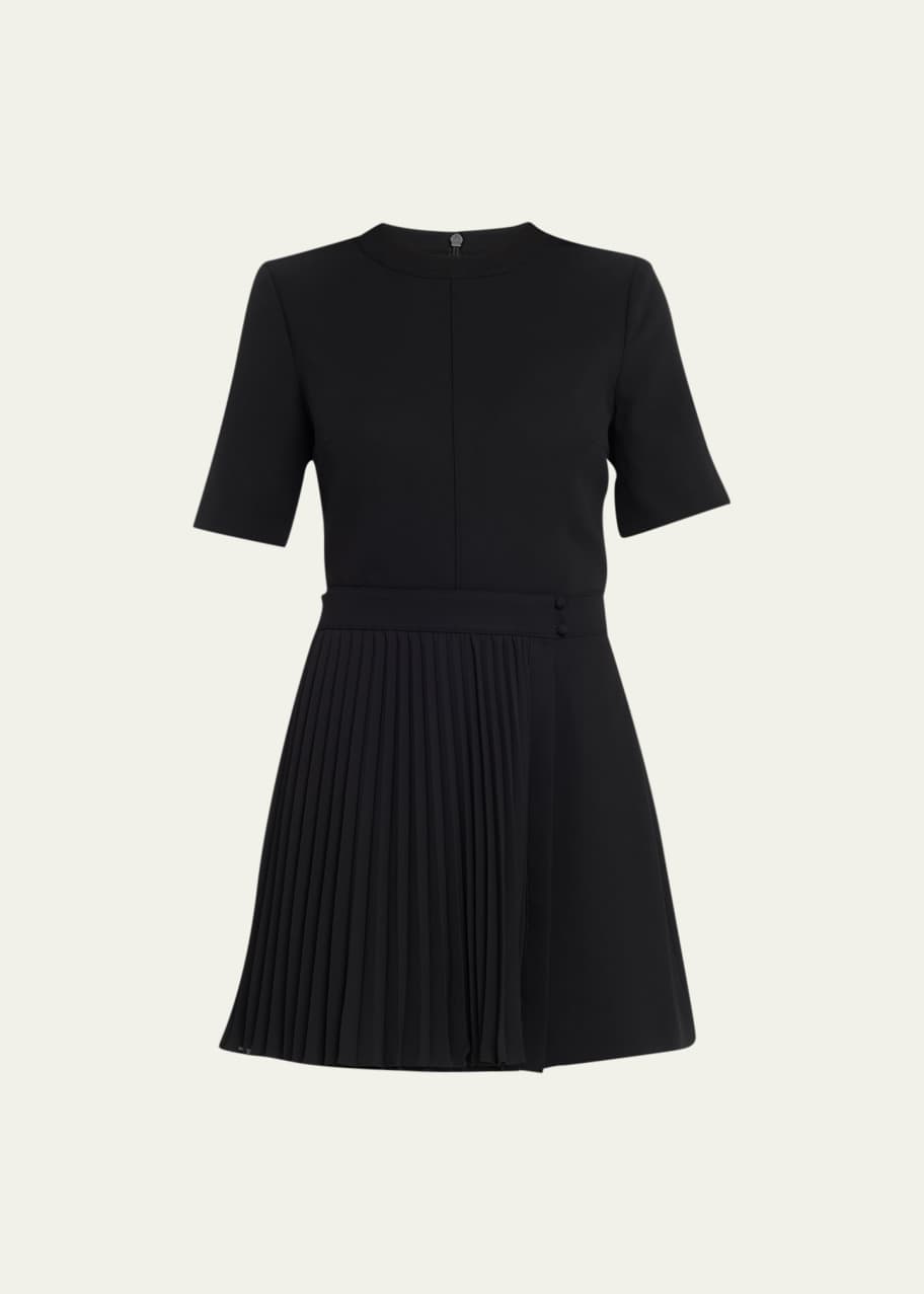 SIMKHAI Tyra Pleated Faux-Wrap Mini Dress - Bergdorf Goodman