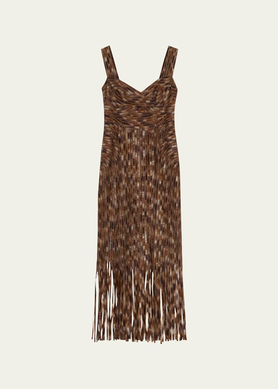 SIMKHAI Dalette Dyed Fringe Sleeveless Midi Dress - Bergdorf Goodman