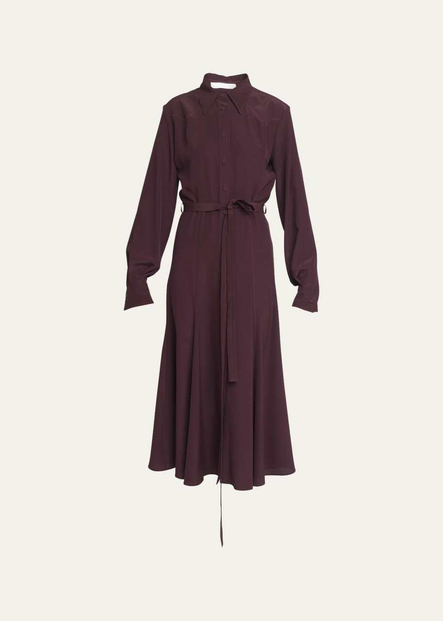 navy blue dress for baby girl Kaemgyyd Dresser for Bedroom Long Sleeve Button down a Line Shirt Dress  Casual Loose Tie Waist Flowy Midi Dresses main image 1