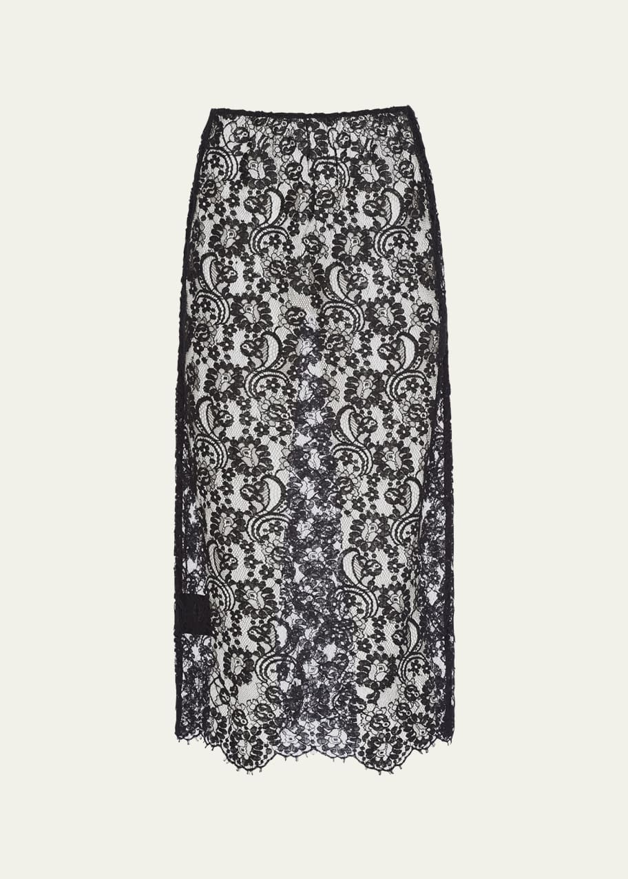 Prada Lace Scallop Midi Skirt - Bergdorf Goodman