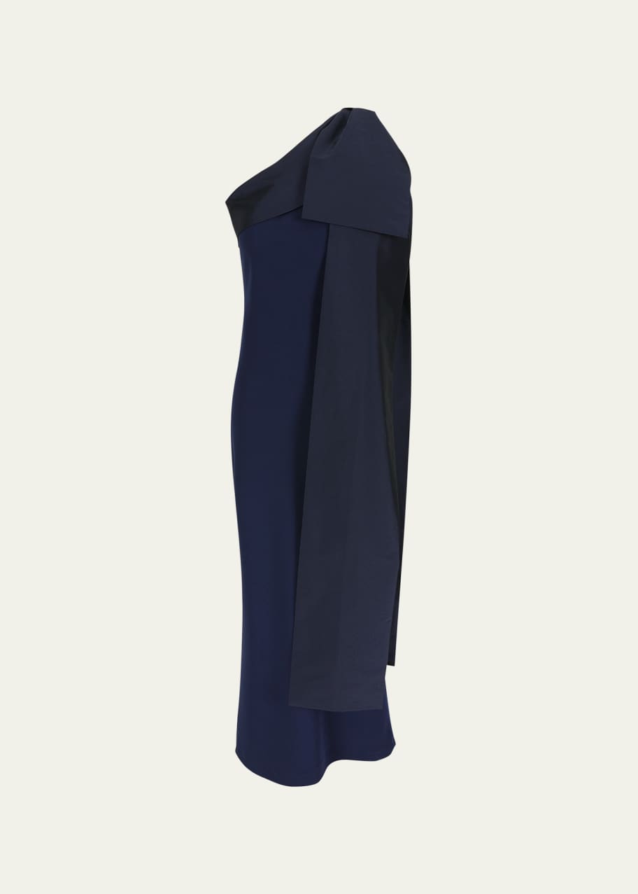 bernadette one shoulder dress Alexander one-shoulder bow-detailed crepe gown - blue