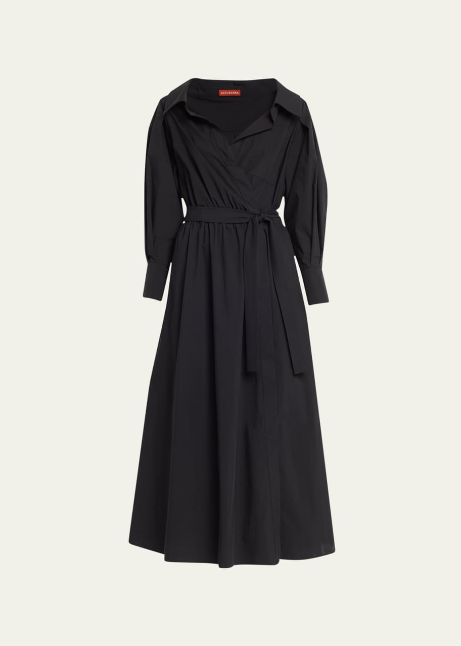 knee length dresses for ladies Women's Trista Striped Midi Shirt Dress