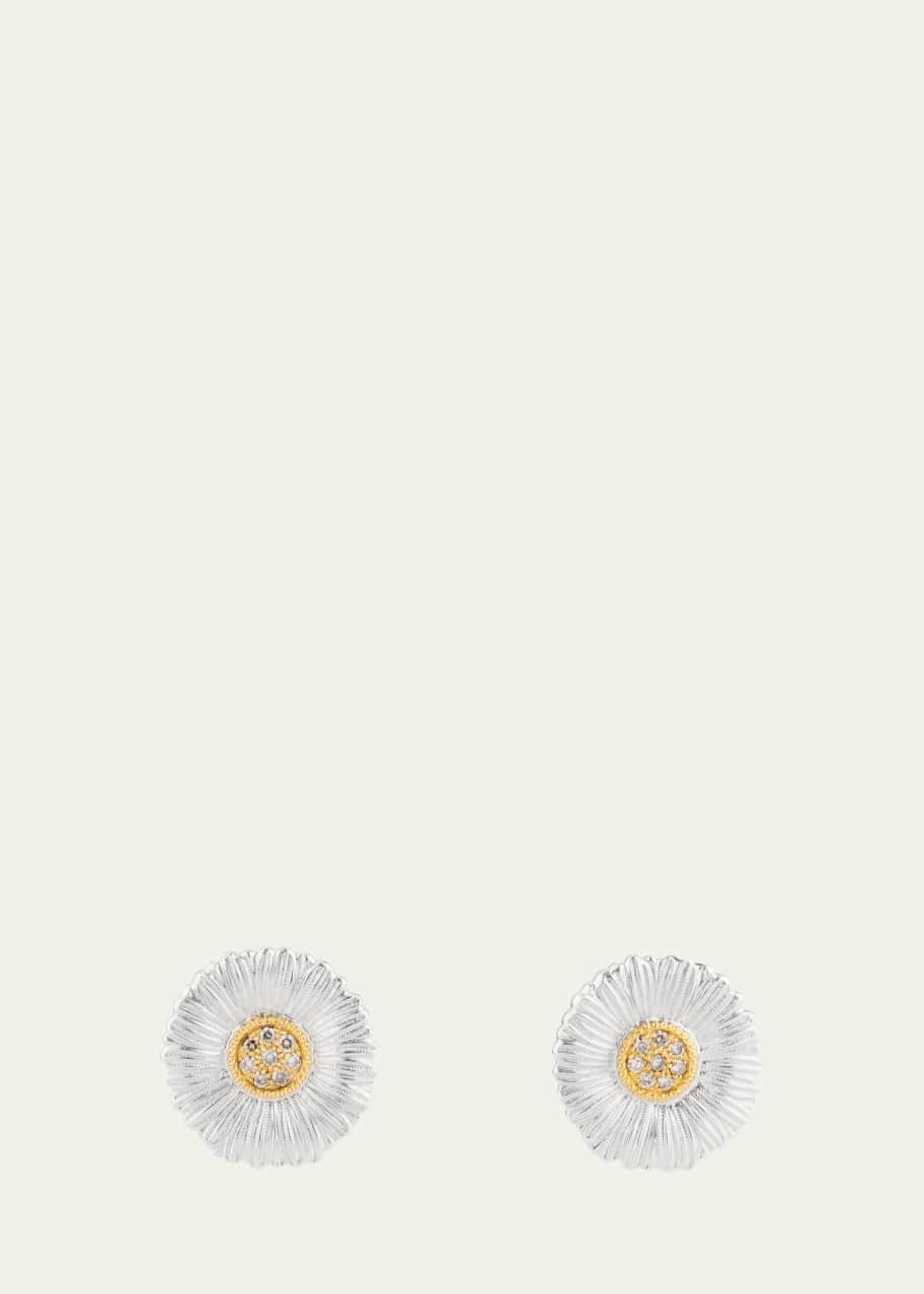 Image 1 of 1: 18K White Gold Ramage Earrings with Diamonds