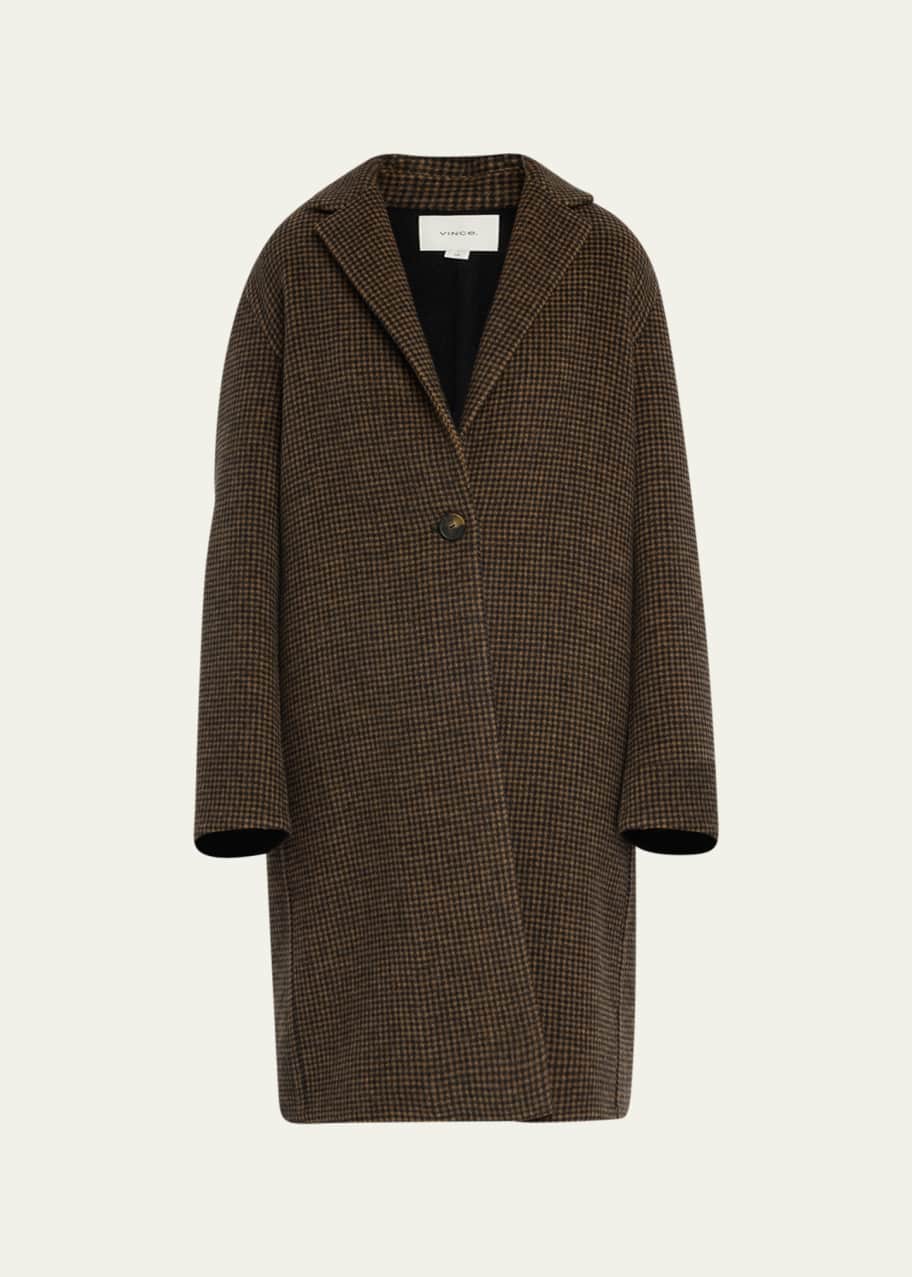 Vince Houndstooth Long Wool Blend Coat Bergdorf Goodman