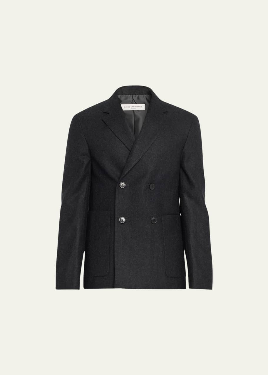 Dries Van Noten Men's Barleys Double-Breasted Wool Jacket
