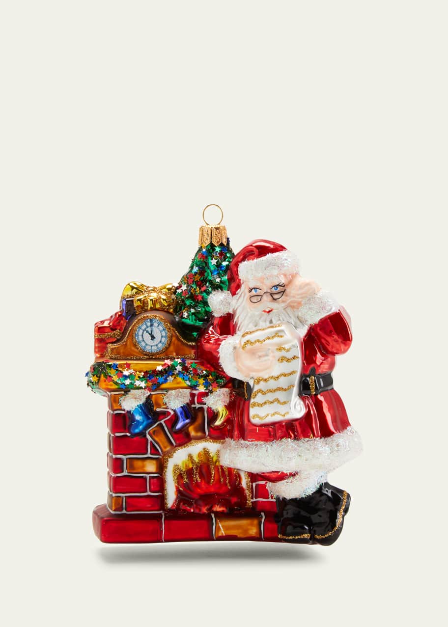 Bergdorf Goodman Santa at Fireplace Christmas Ornament Bergdorf Goodman