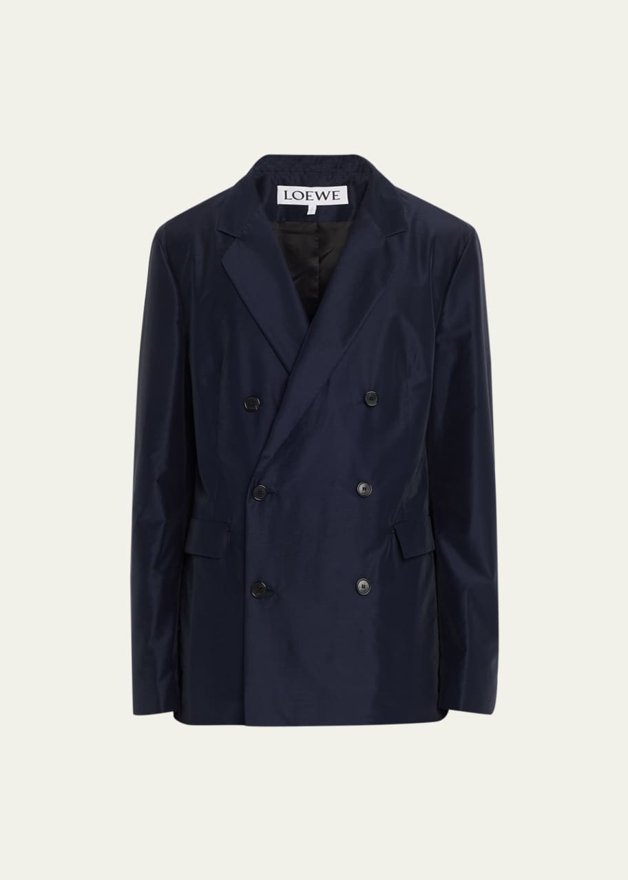Image 1 of 1: Men's Crinkled Double-Breasted Sport Jacket