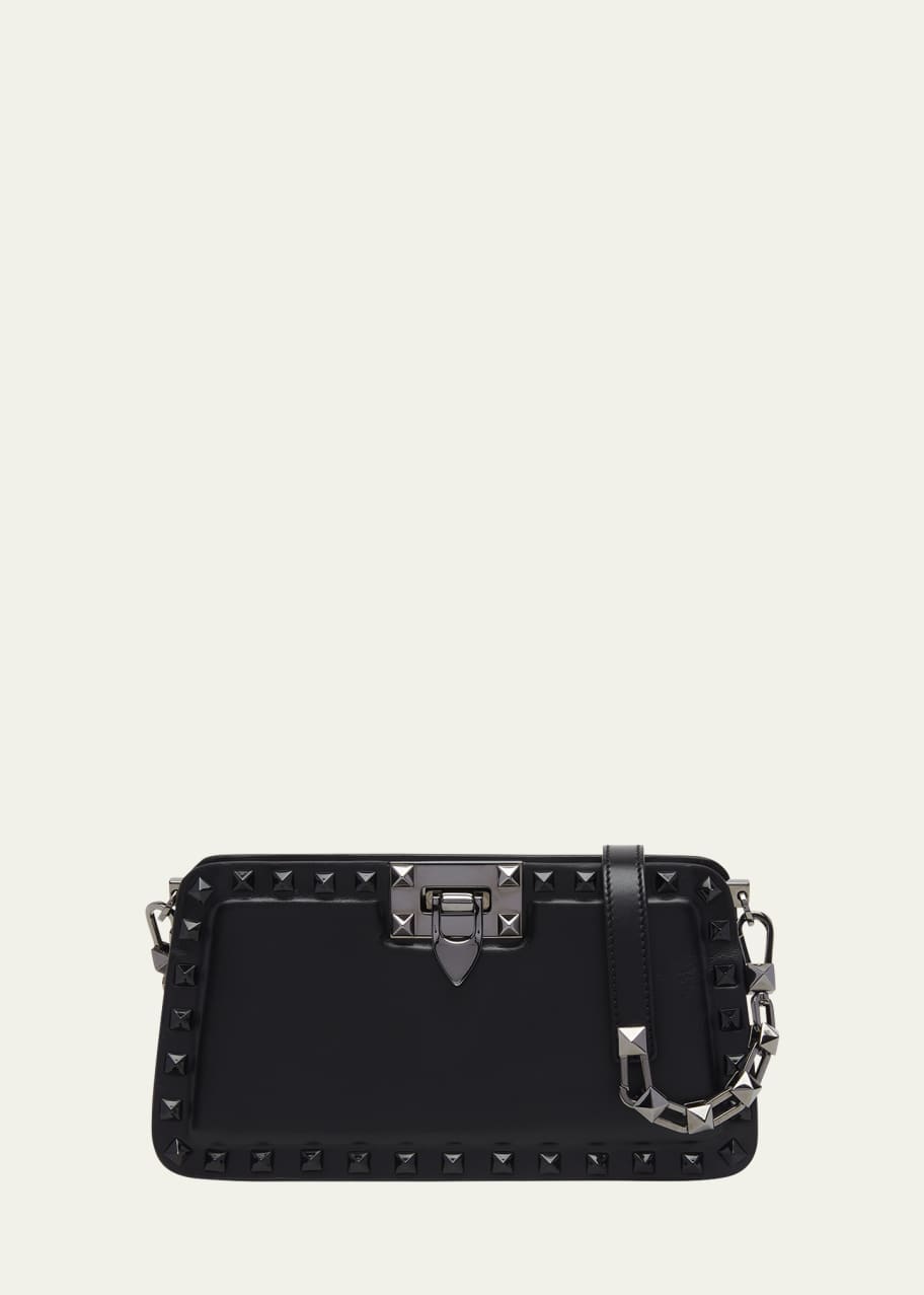Image 1 of 1: Tonal Rockstud Leather Clutch Bag