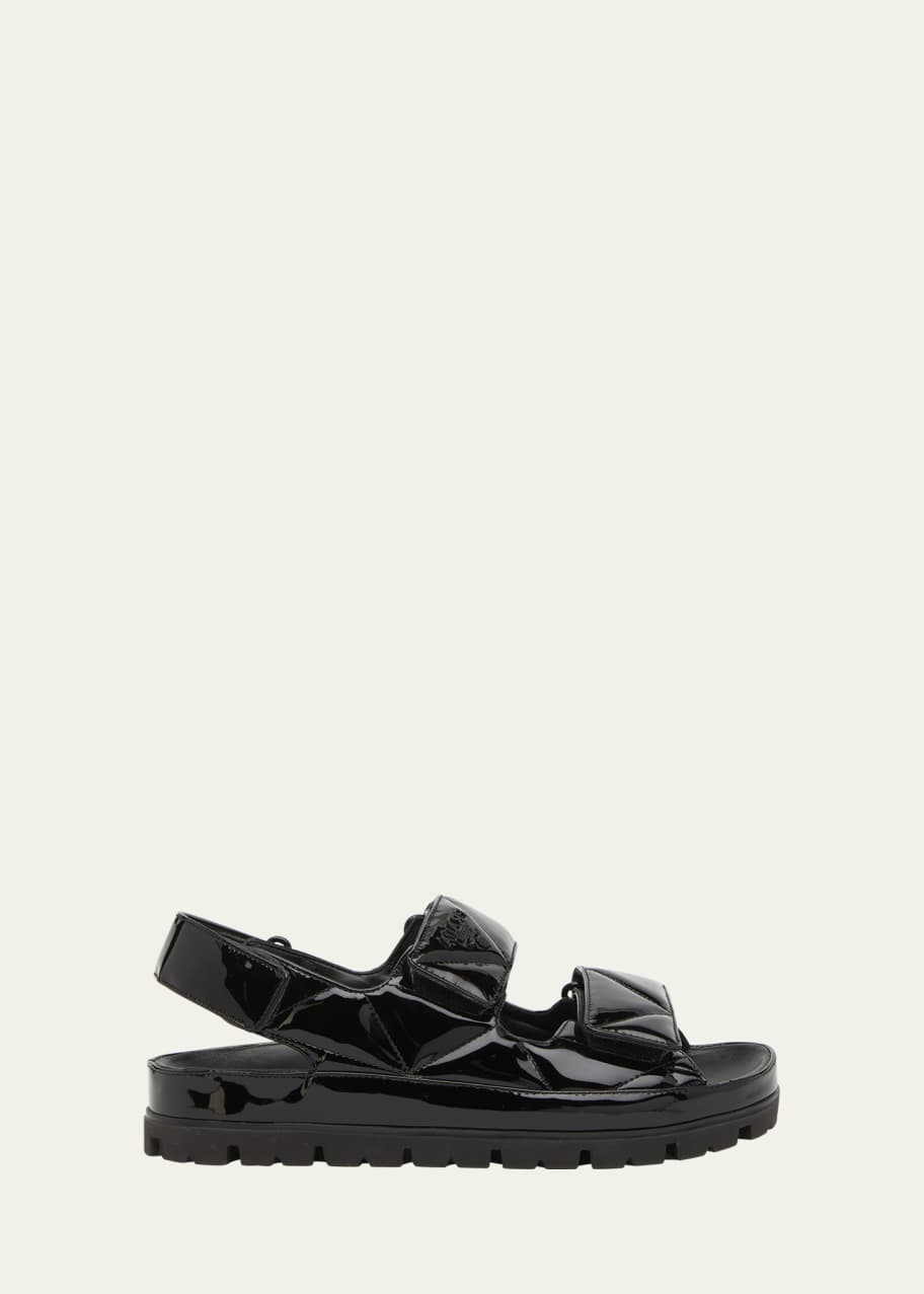 Image 1 of 1: Quilted Patent Slingback Sport Sandals