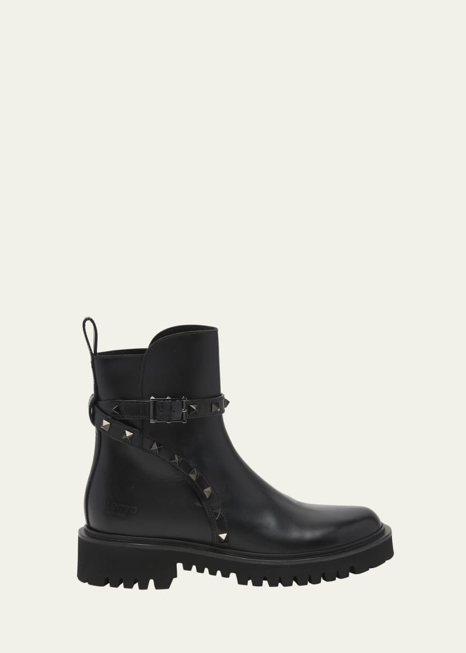 Valentino Garavani Leather Chelsea Boots with Rockstud Wrap