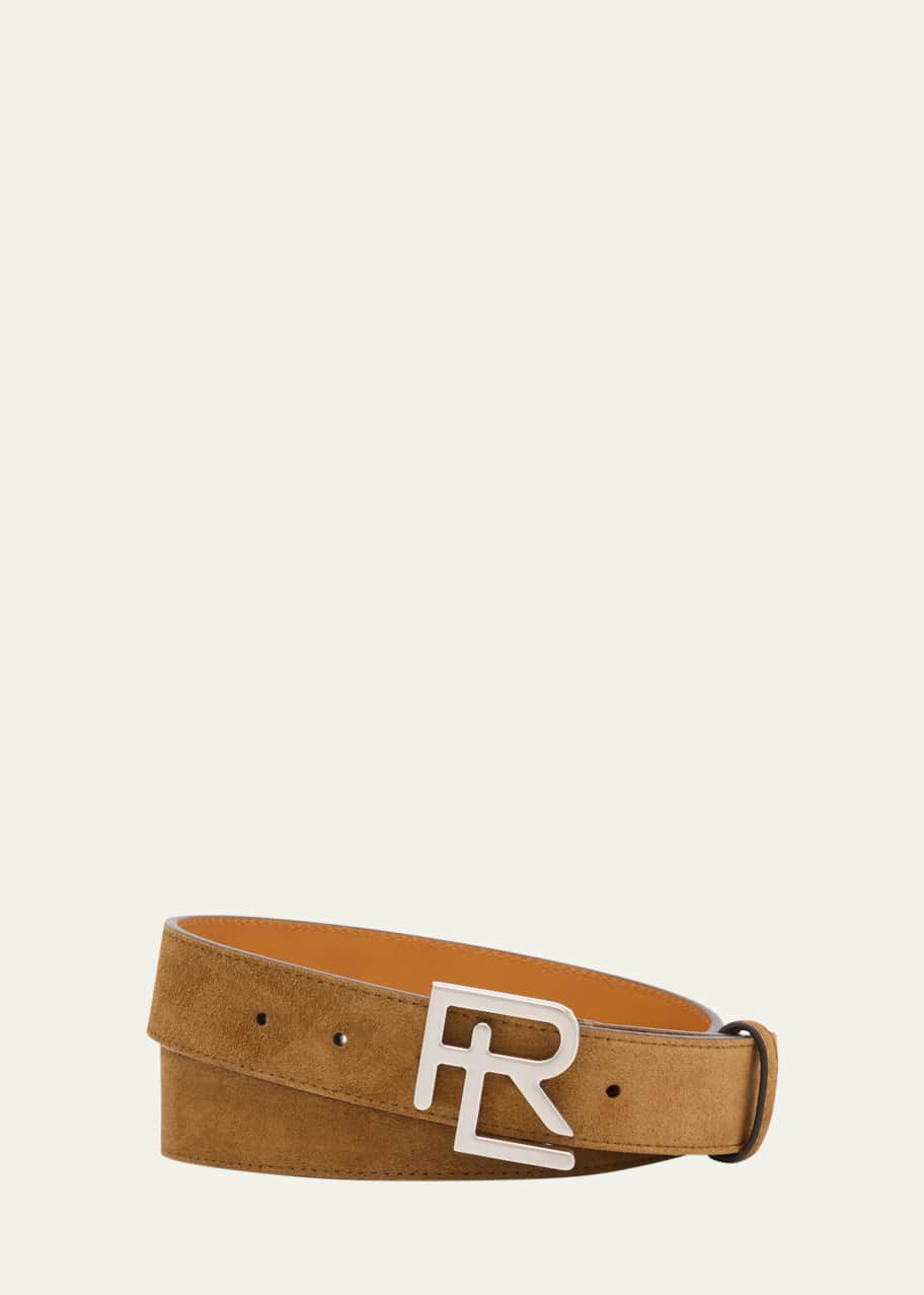 Image 1 of 1: Men's RL-Buckle Suede Belt