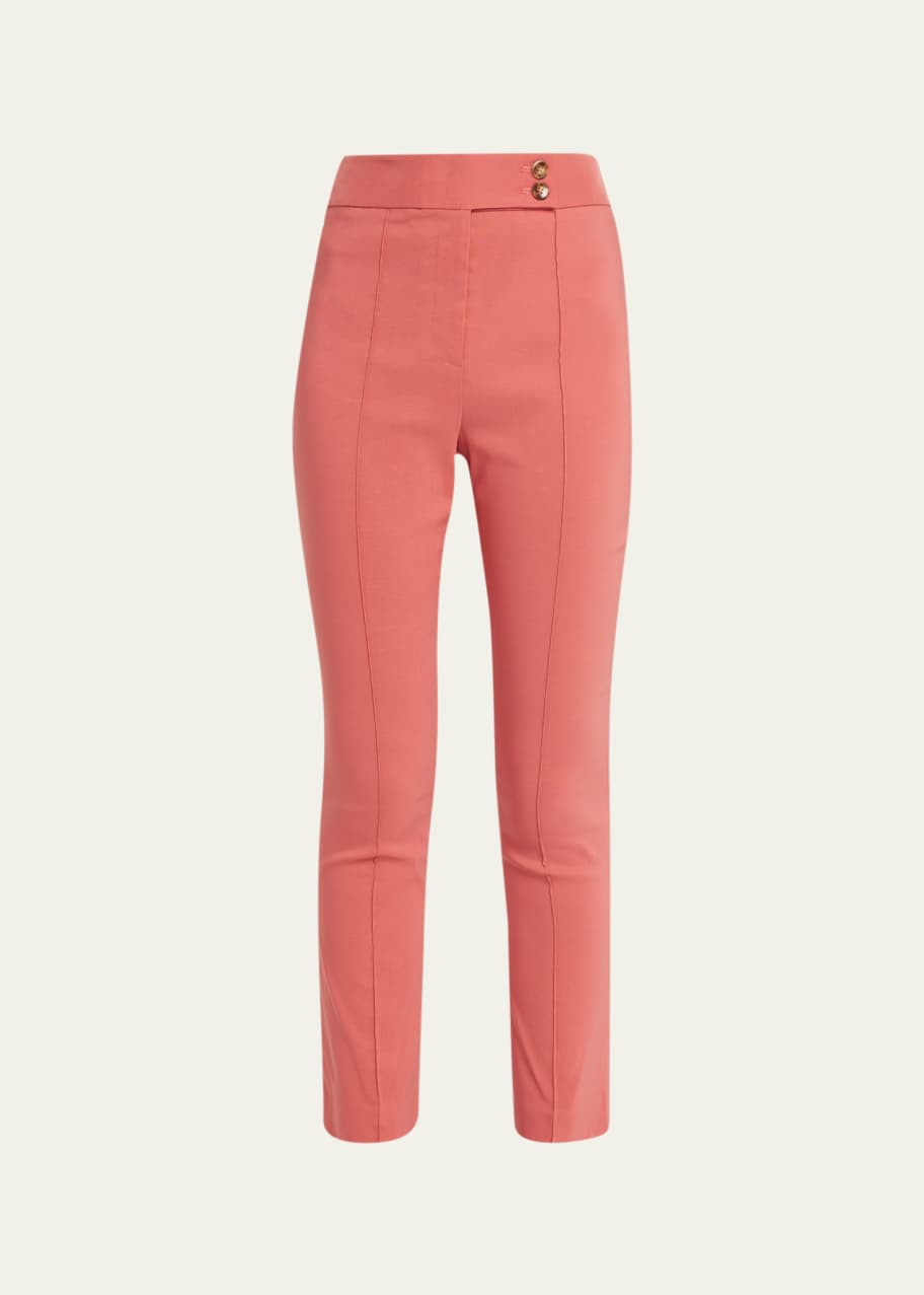 Image 1 of 1: Dell Slim-Straight Pintuck Ankle Pants
