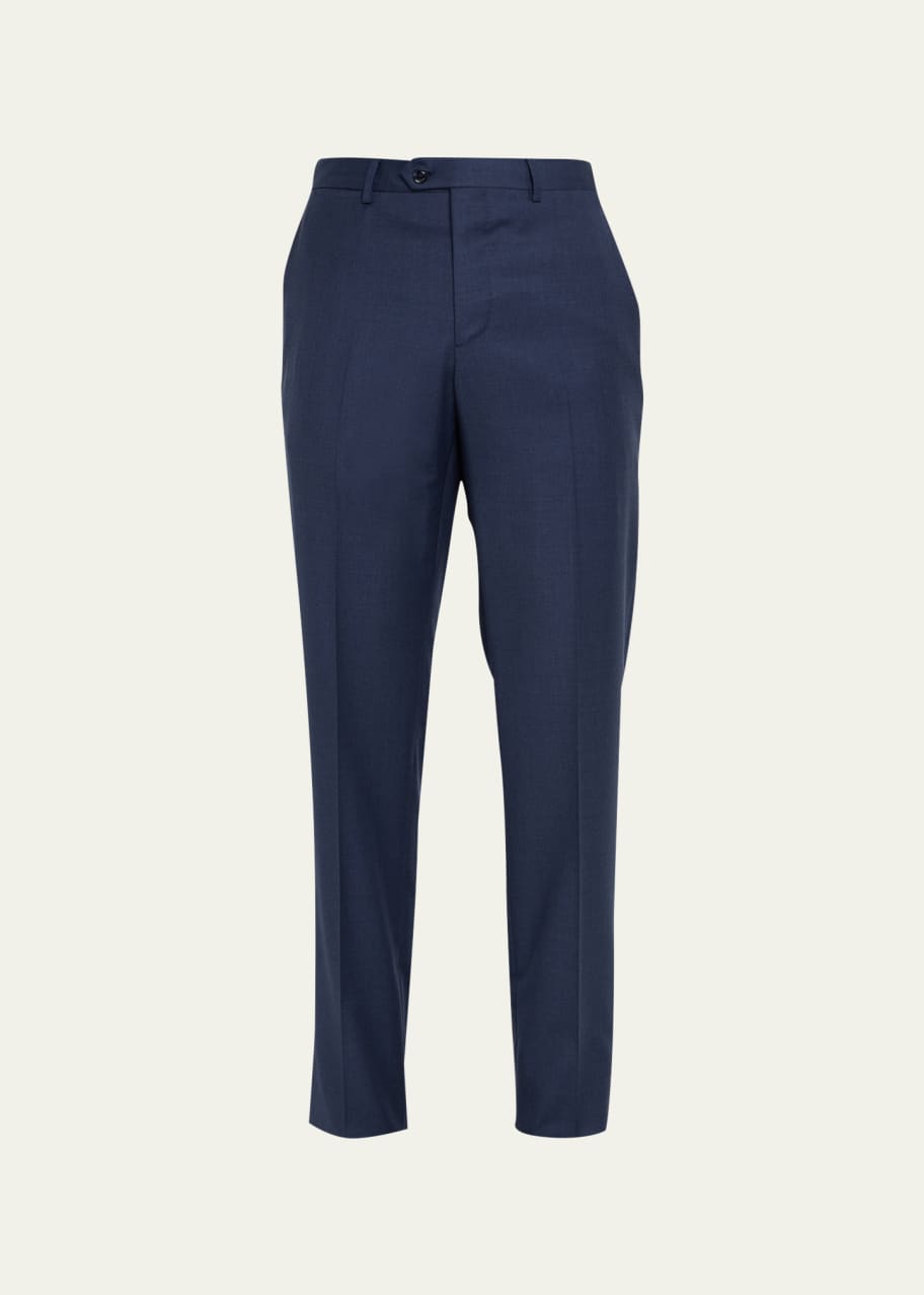 Giorgio Armani Men's Solid Wool Dress Pants - Bergdorf Goodman