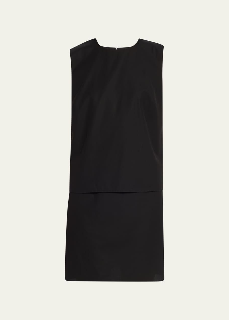 Theory High-Twist Twill Layered Mini Shift Dress - Bergdorf Goodman